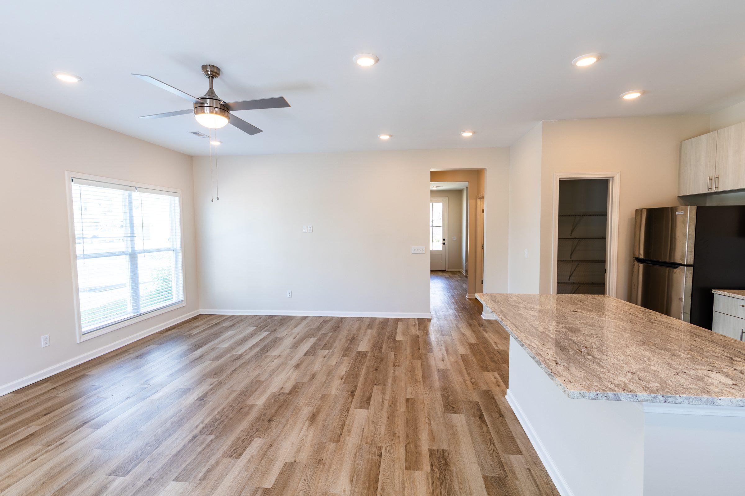 Living area looking toward the kitchen